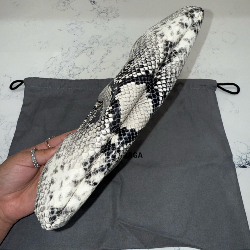 Balenciaga Cloud XS Python Embossed Clutch - Picture 3 of 7